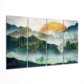 Japanese Sunset 4 Pieces Mega Glass Wall Art (59"x36") | Insigne Art Design.